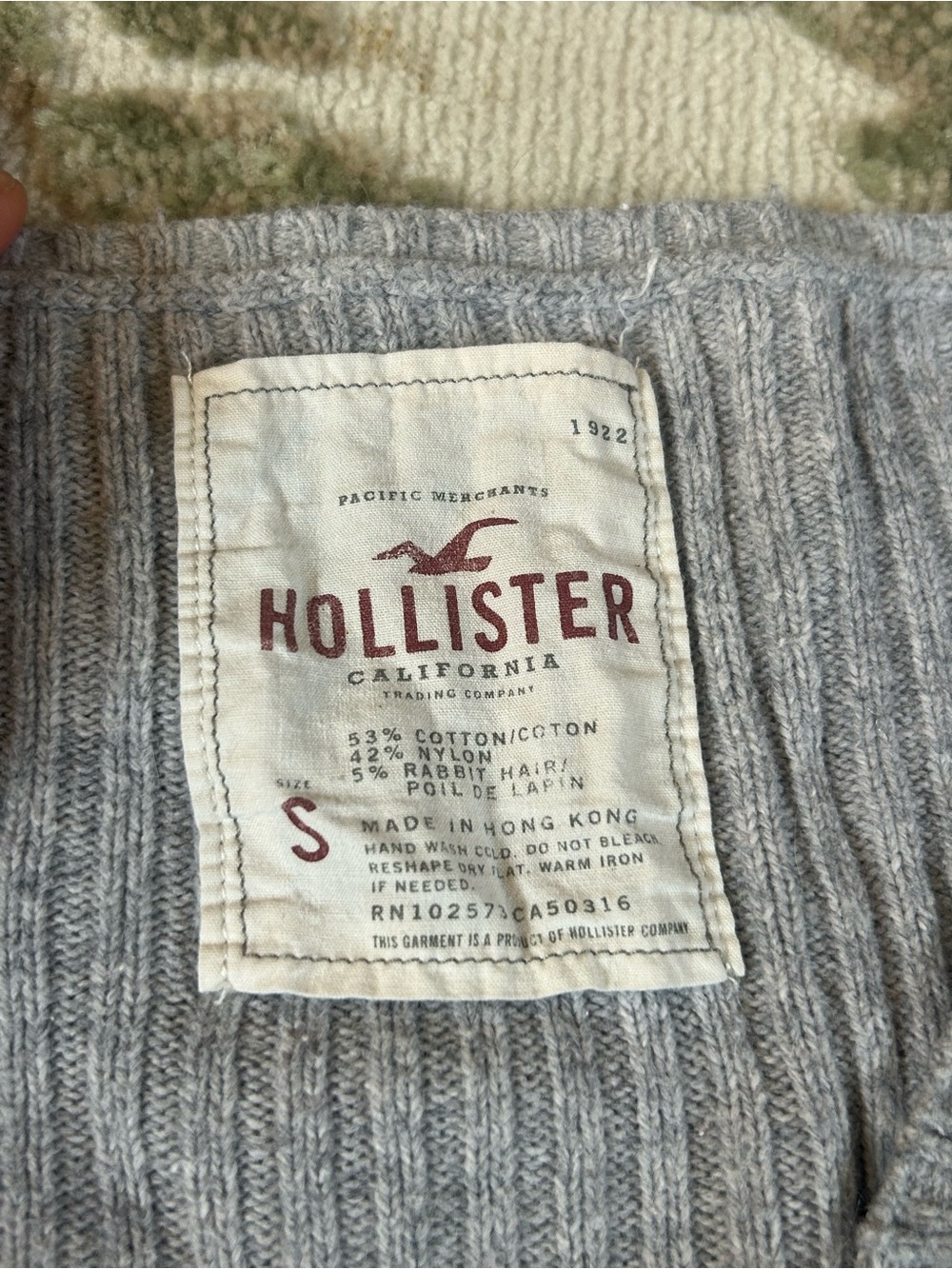 Vintage Y2K Hollister Babydoll Top Women SMALL GREY CableKnit Sweater BellaSwan - Picture 2 of 15